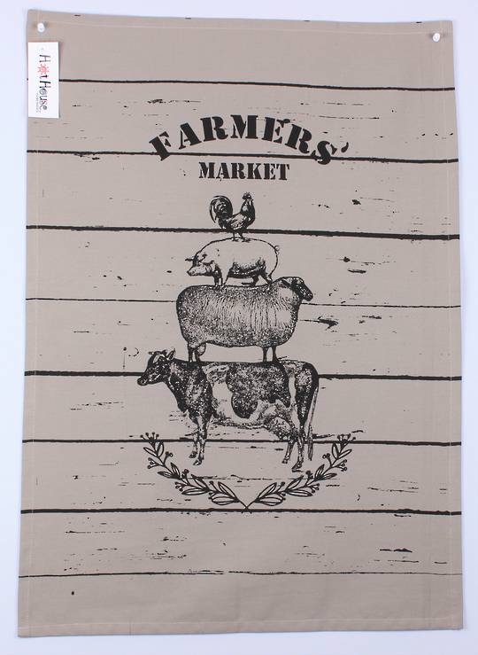 Farmers' Market Tea Towel. Code: TT-FM.